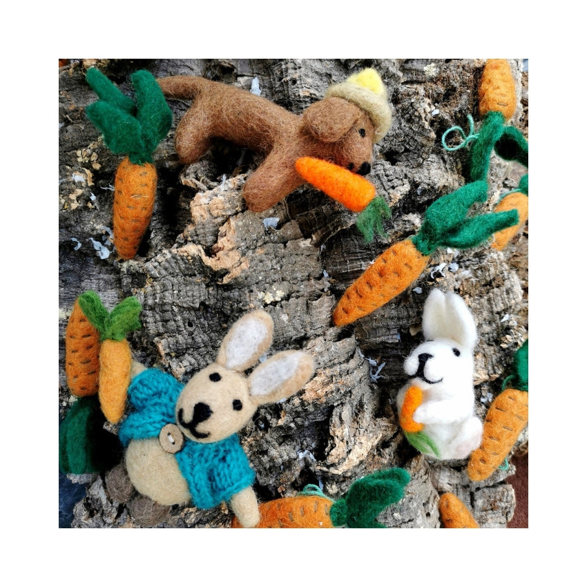 Rabbit in Cardigan Felt Bauble