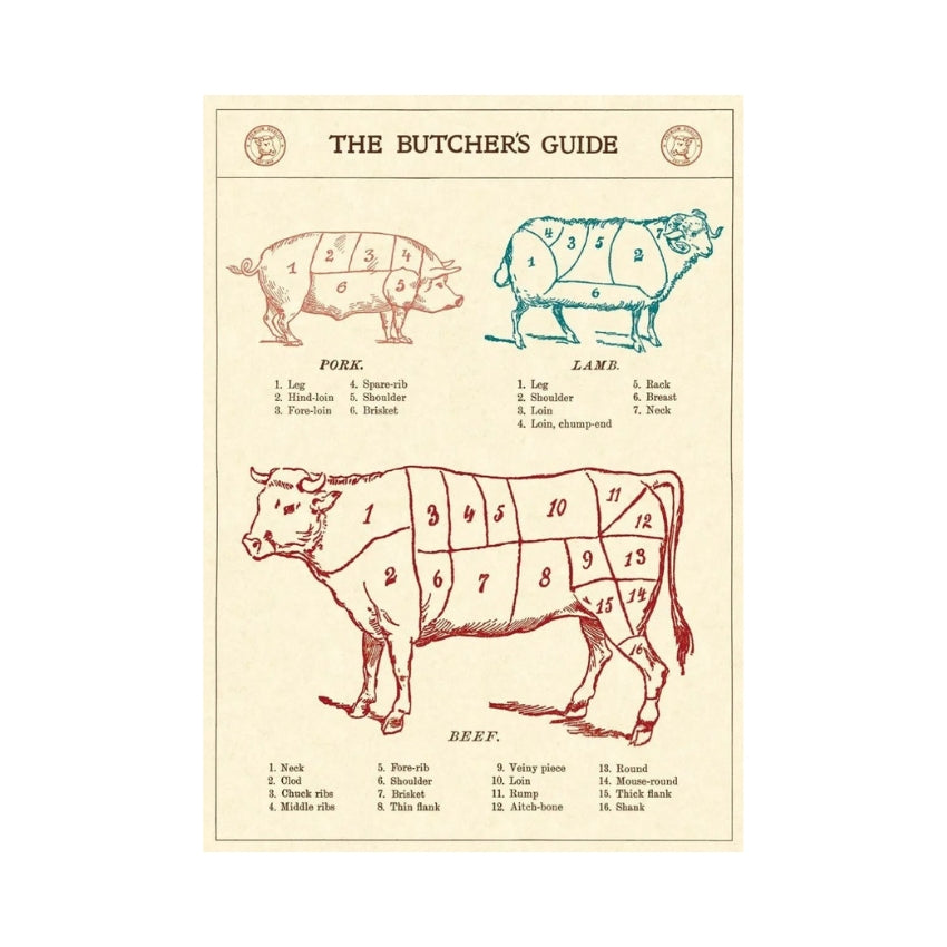 Butcher's Guide Wrap Sheet - Cavallini & Co.