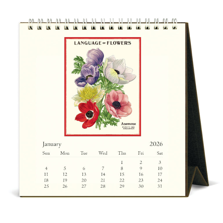 Vintage Language of Flowers Desk Calendar 2026 - Cavallini & Co.