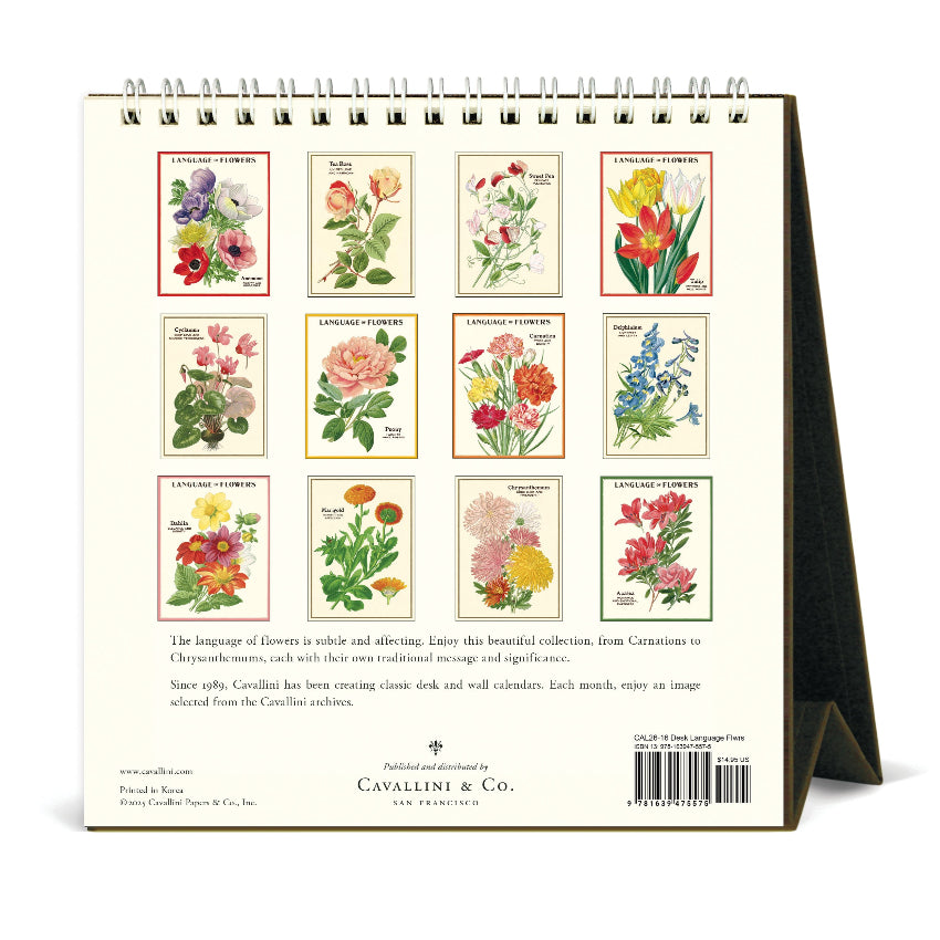 Vintage Language of Flowers Desk Calendar 2026 - Cavallini & Co.