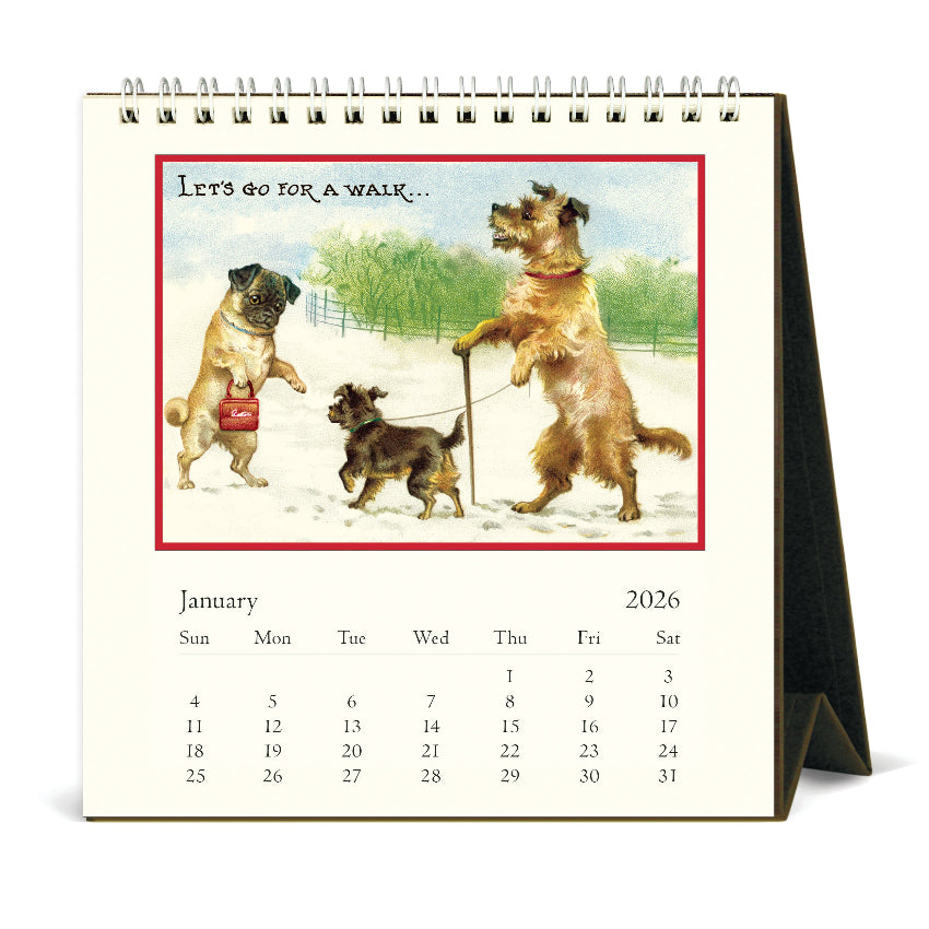 Vintage Dogs Desk Calendar 2026 - Cavallini & Co.
