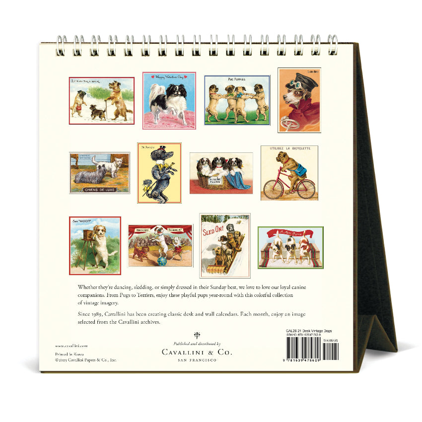 Vintage Dogs Desk Calendar 2026 - Cavallini & Co.