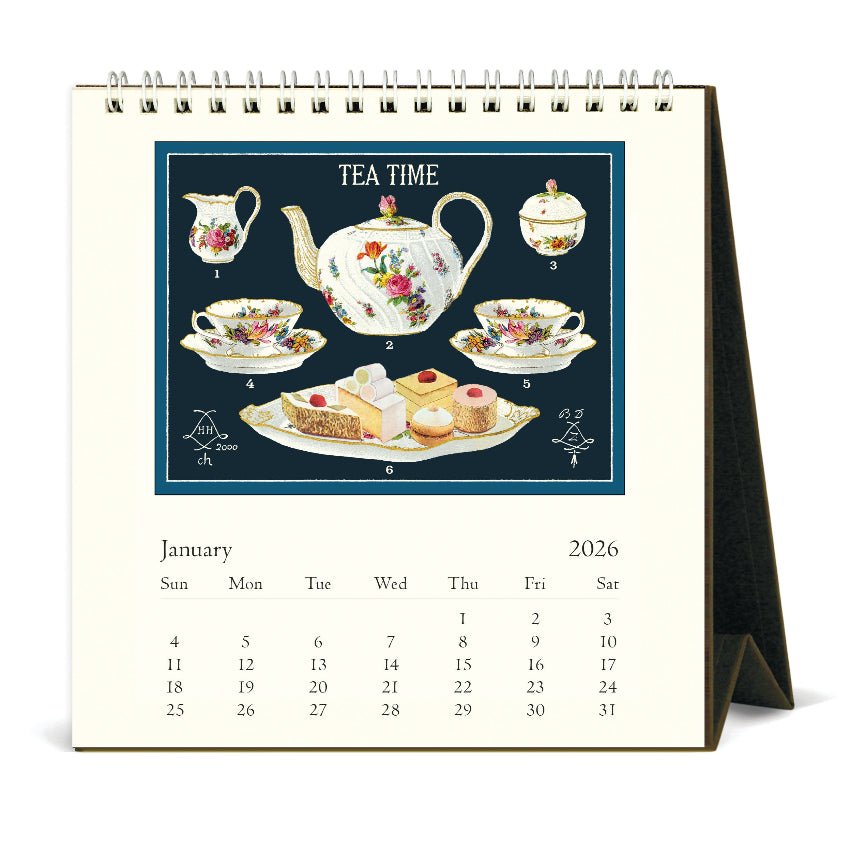 Vintage Tea Time Desk Calendar 2026 - Cavallini & Co.