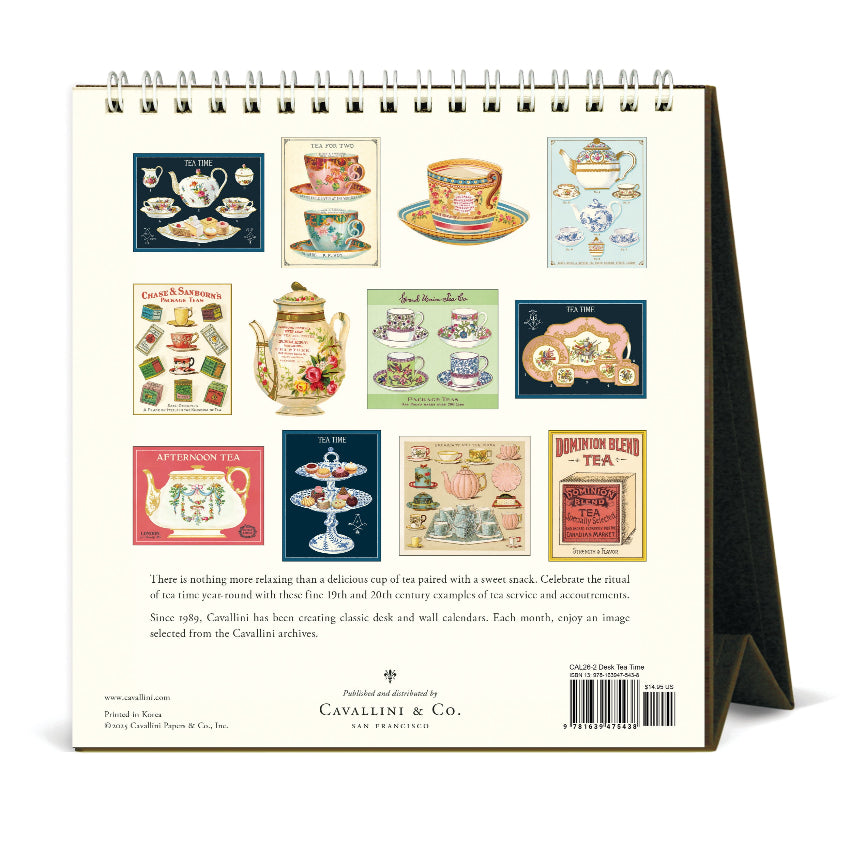 Vintage Tea Time Desk Calendar 2026 - Cavallini & Co.