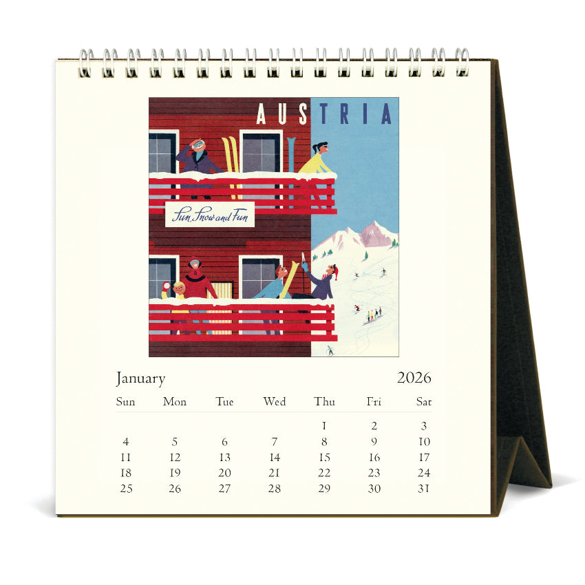 Vintage Travel Desk Calendar 2026 - Cavallini & Co.