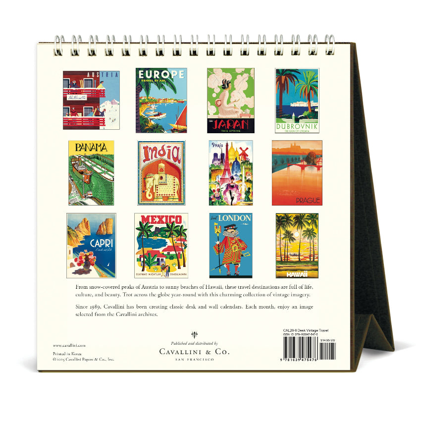 Vintage Travel Desk Calendar 2026 - Cavallini & Co.