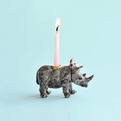 Cake Topper - Rhino with candle