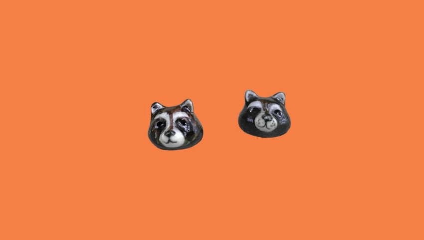 Camp Hollow Raccoon Earrings