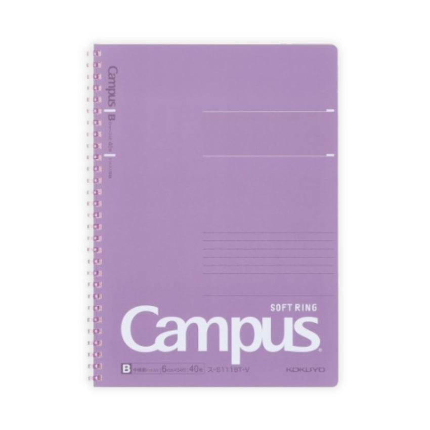 Campus Soft Ring Dotted Line Notebook - B5, Purple