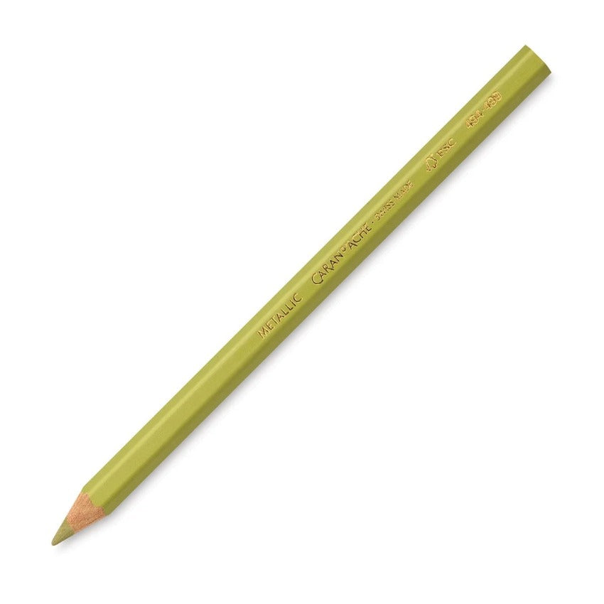 Caran d'Ache Colorblock Maxi Metallic Pencil - Gold