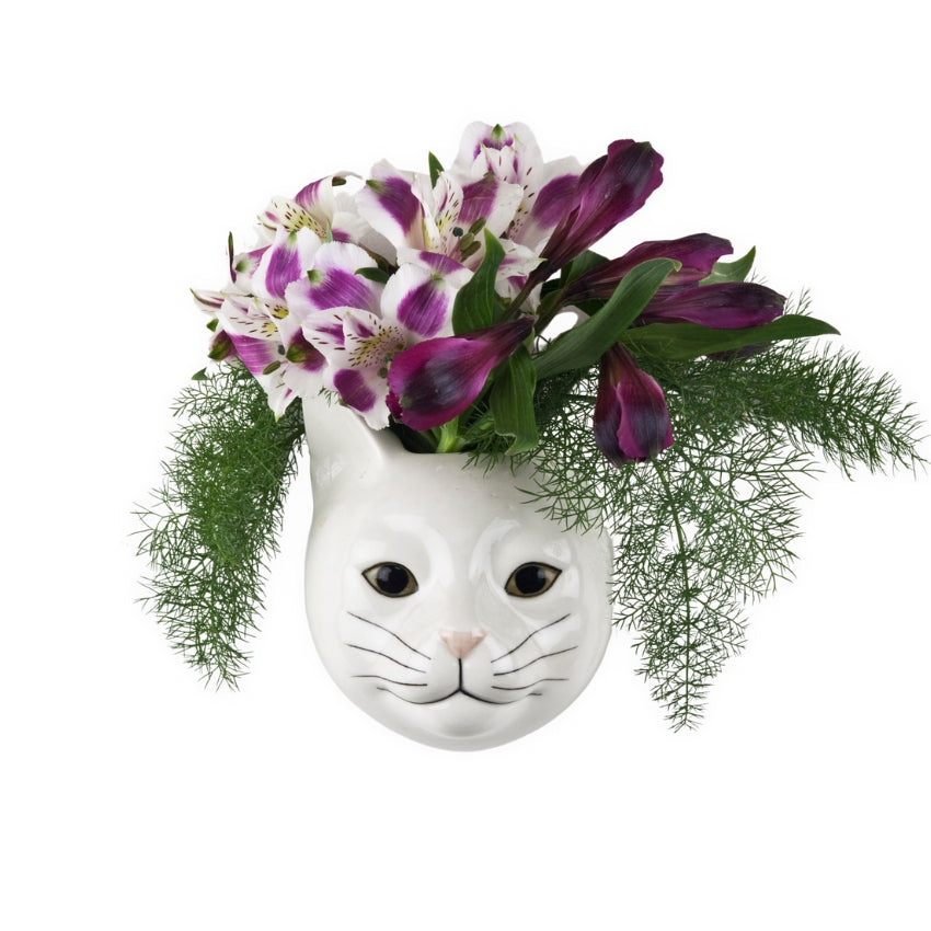 Daisy Cat Wall Vase - Quail Ceramics