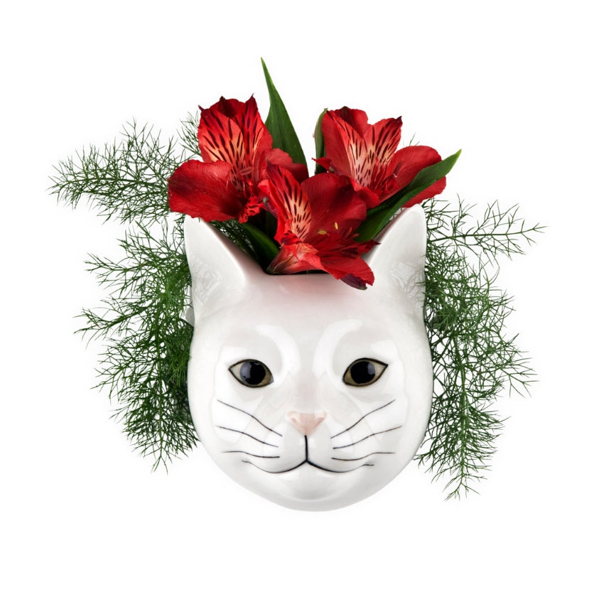 Daisy Cat Wall Vase - Quail Ceramics