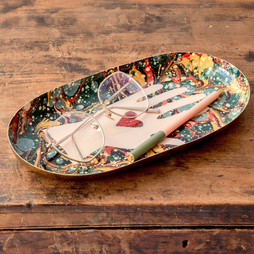 Enamel Printed Tray - Heart in Hand