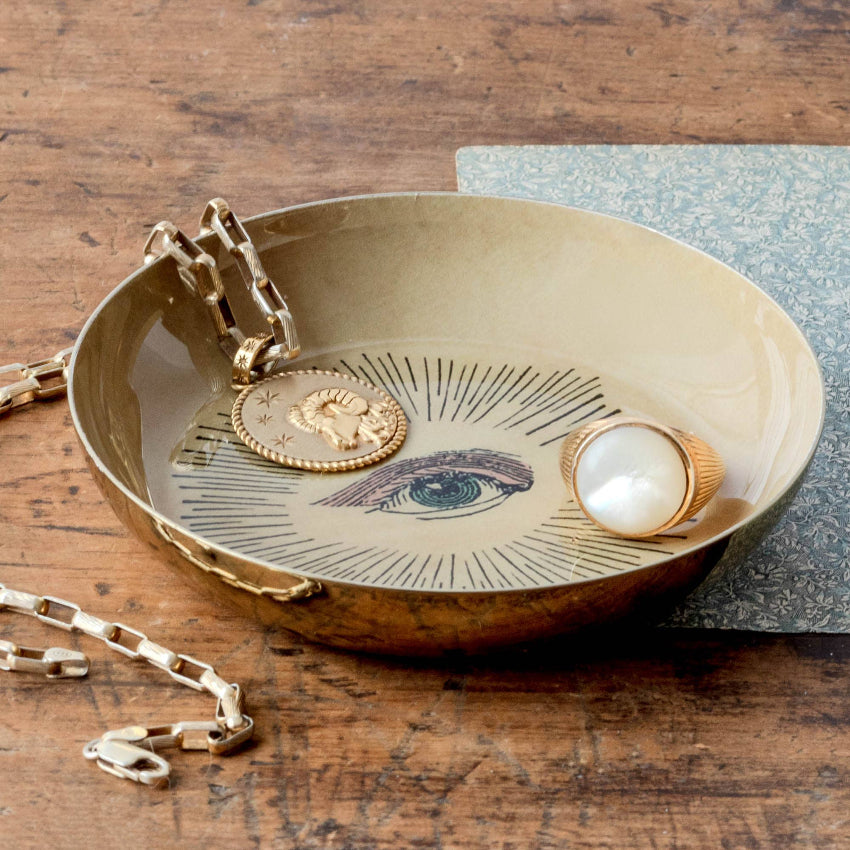Enamel Printed Tray, Round - Eye