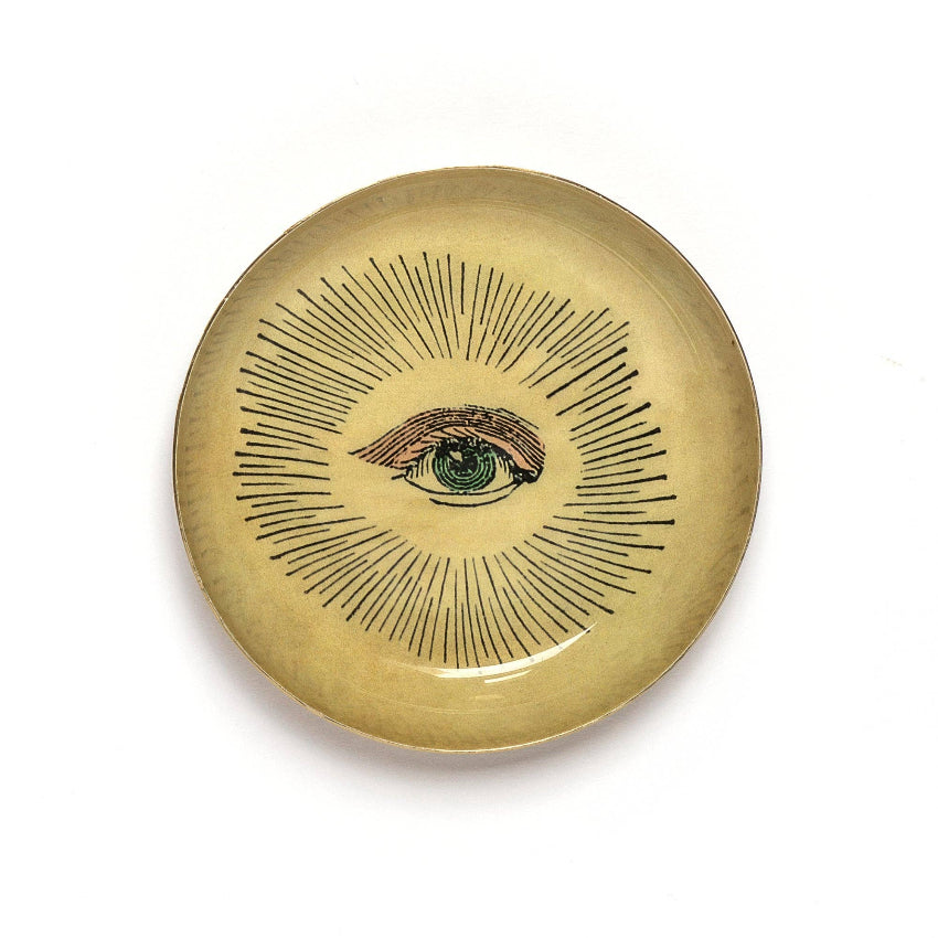 Enamel Printed Tray, Round - Eye