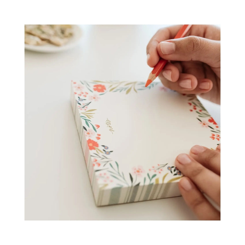 Floral Notes Block Notepad – Paper and Grace