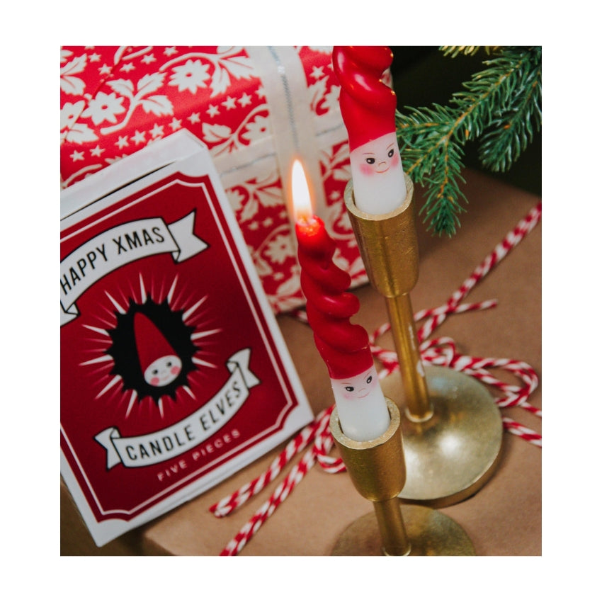 Happy Christmas Candle Elves - 5 Count