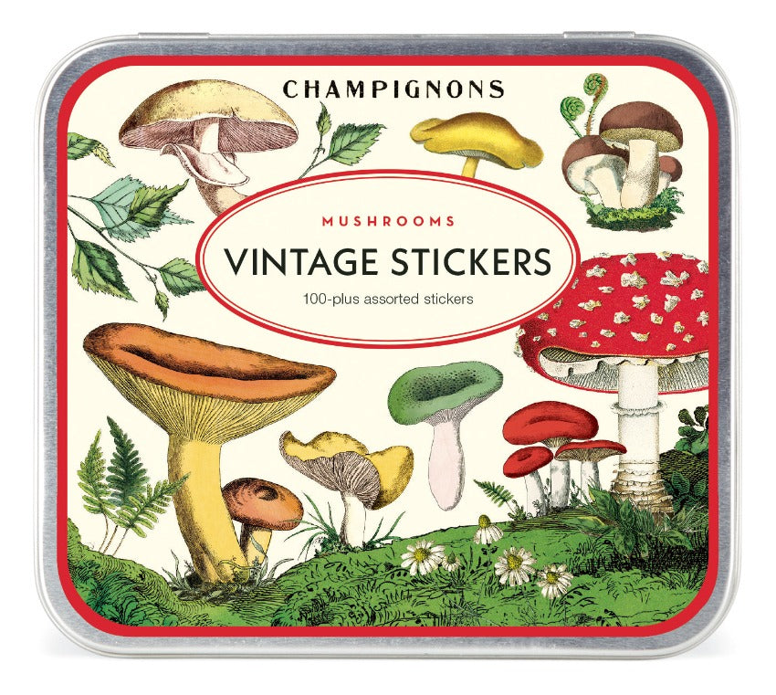 Mushroom Vintage Stickers - Tin