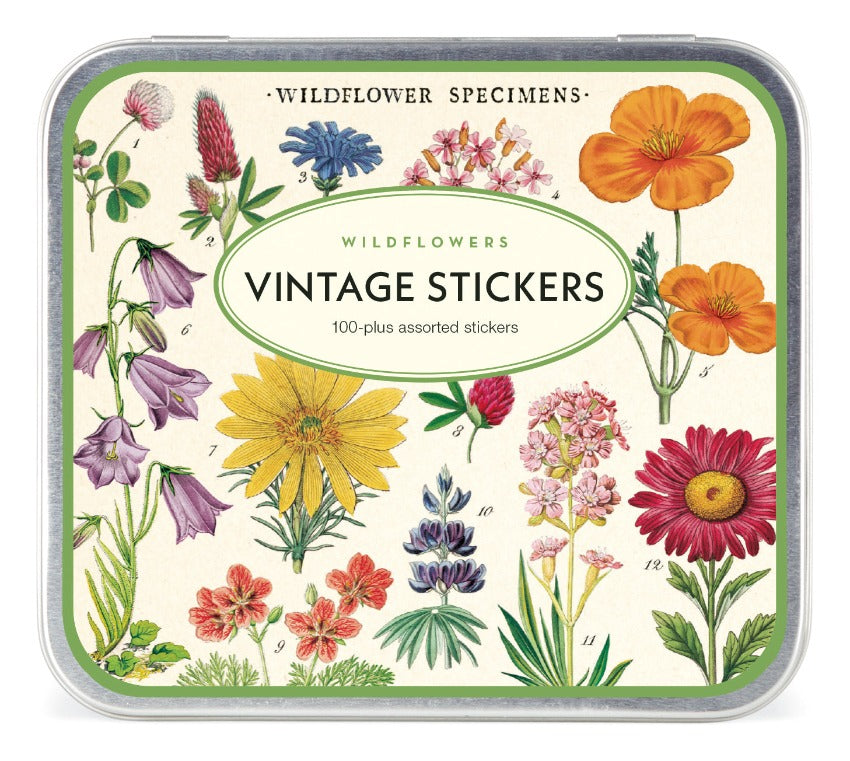 Wildflower Vintage Sticker Tin