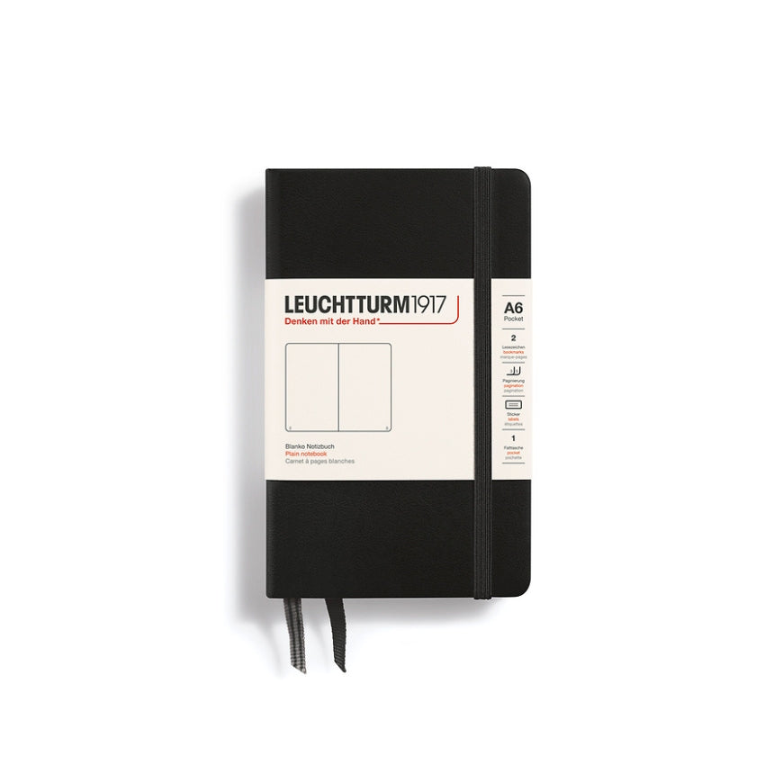 LEUCHTTURM1917 Hardcover Blank Notebook - A6, Black