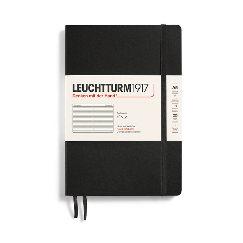 LEUCHTTURM1917 Softcover Lined Journal - A5, Black