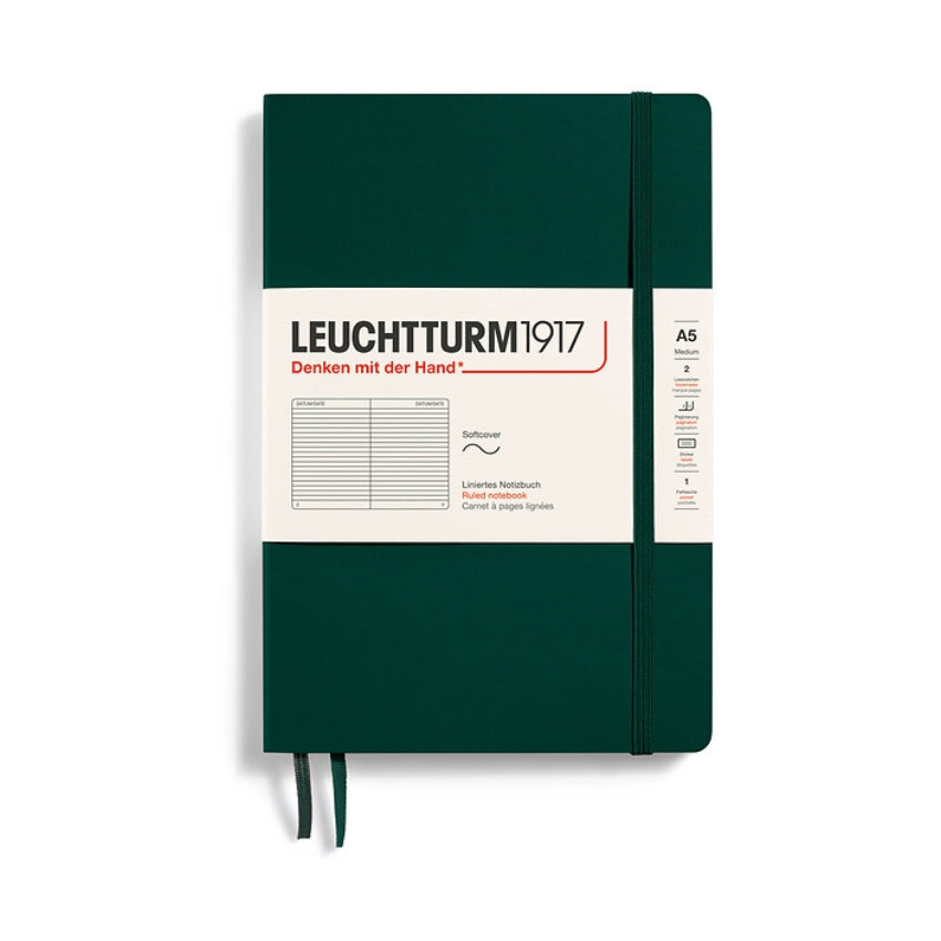 LEUCHTTURM1917 Softcover Lined Journal - A5, Forest Green