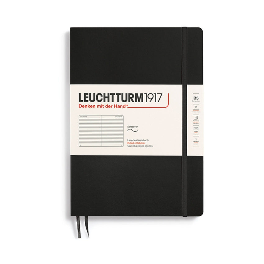 LEUCHTTURM1917 Softcover Lined Notebook - B5, Black