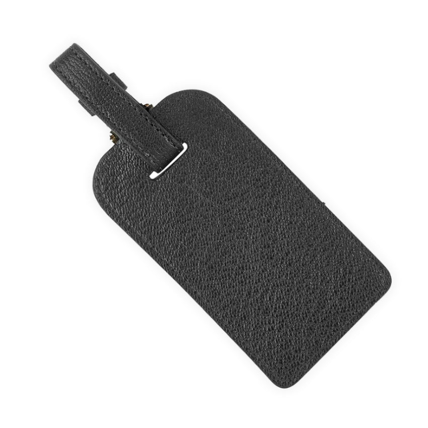 Leather Luggage Tag - Black