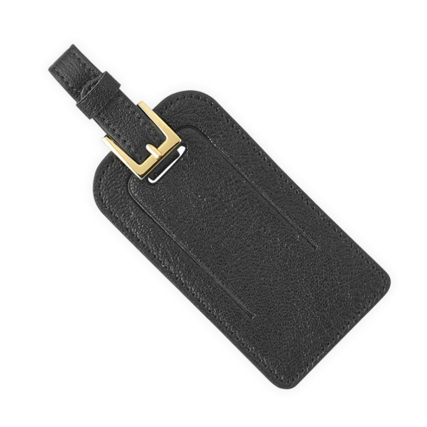 Leather Luggage Tag - Black