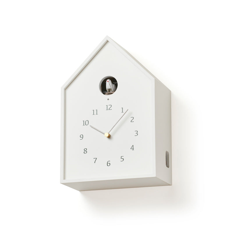 Lemnos Birdhouse Cuckoo Clock - White