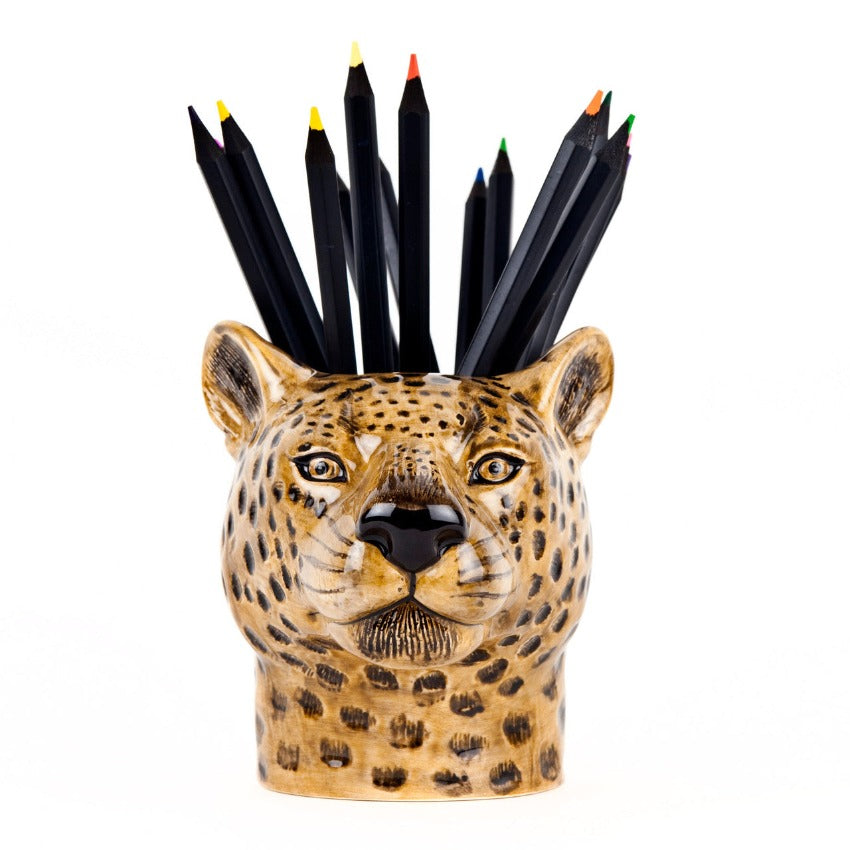 Pencil Pot - Leopard, Filled