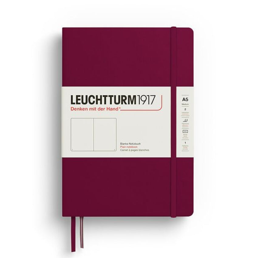 Leuchtturm Hardcover Blank Journal - A5, Port Red