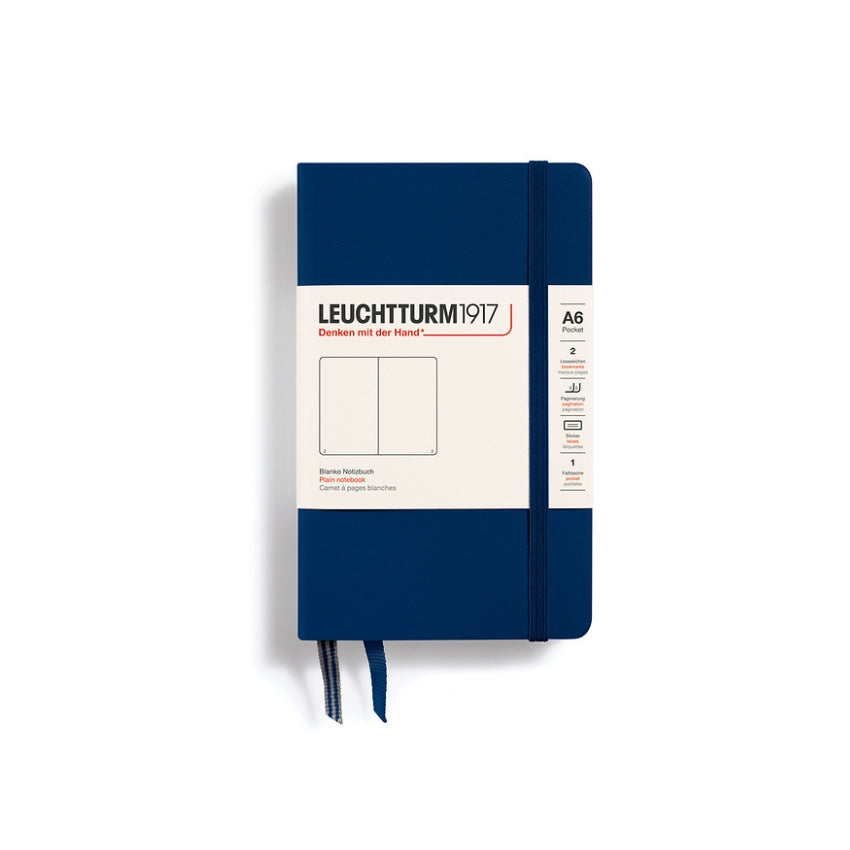 Leuchtturm Hardcover Blank Journal - A6, Navy