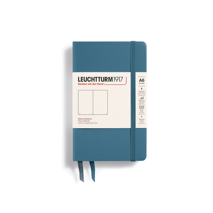 Leuchtturm Hardcover Blank Journal - A6, Stone Blue