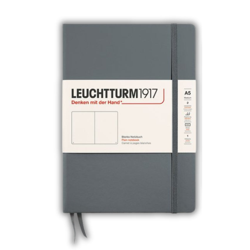 Leuchtturm Hardcover Blank Journal - A5, Anthracite