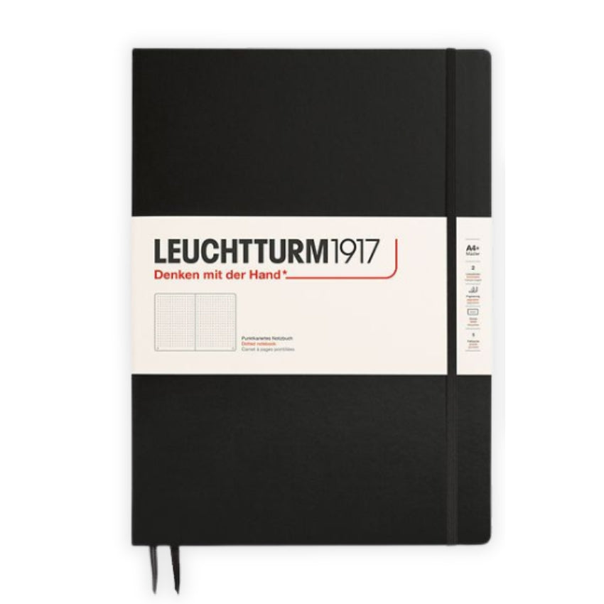 Leuchtturm Master Slim Dotted Hardcover Notebook - A4, Black
