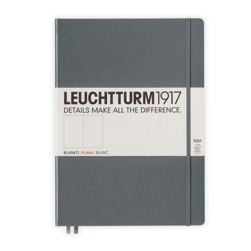Leuchtturm Master Slim Hardcover Blank Notebook - A4, Anthracite