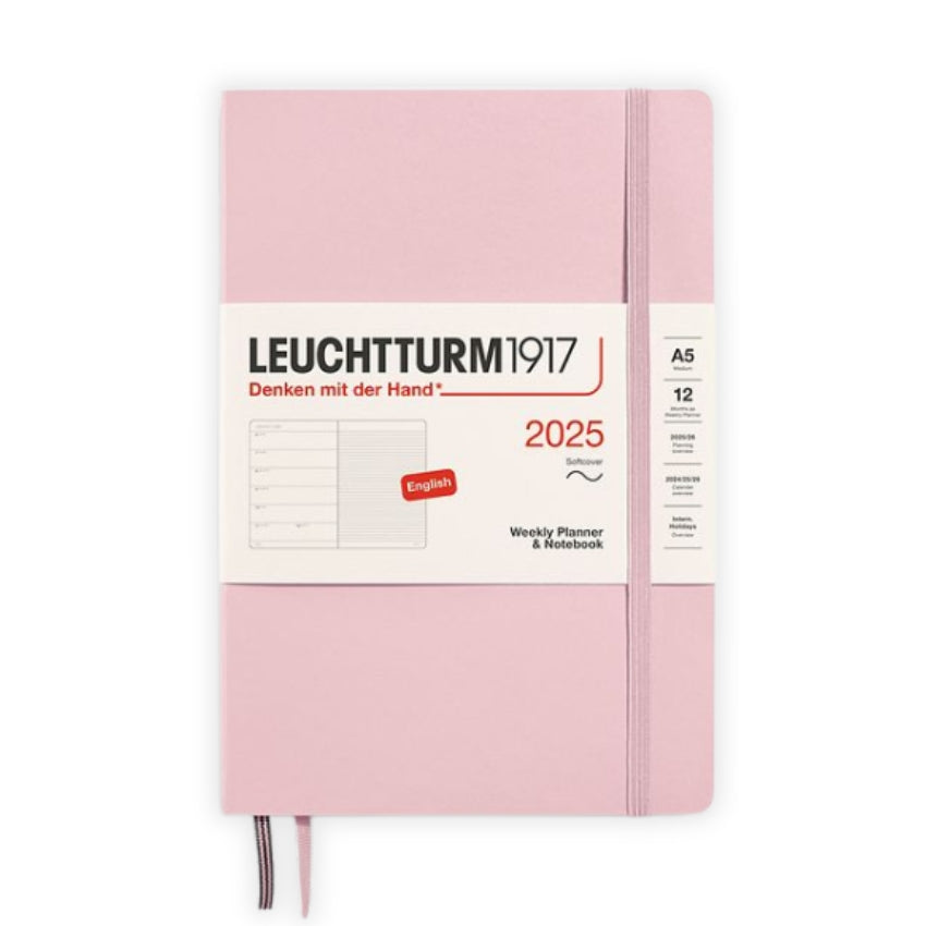 Leuchtturm Weekly Planner & Softcover Notebook 2025 - A5, Powder Pink