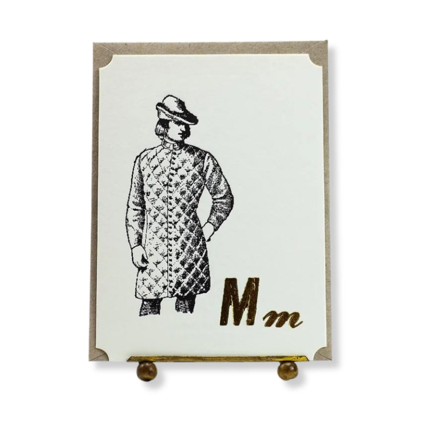 M Letterpress Card - Man
