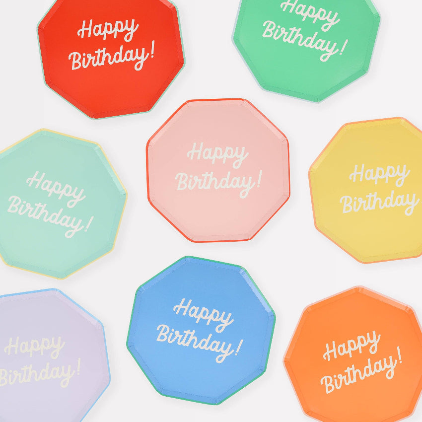 Meri Meri Mixed Happy Birthday Plates
