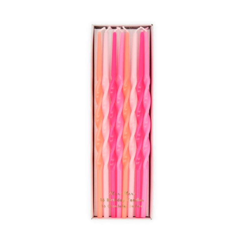 Meri Meri Pink Twisted Candles