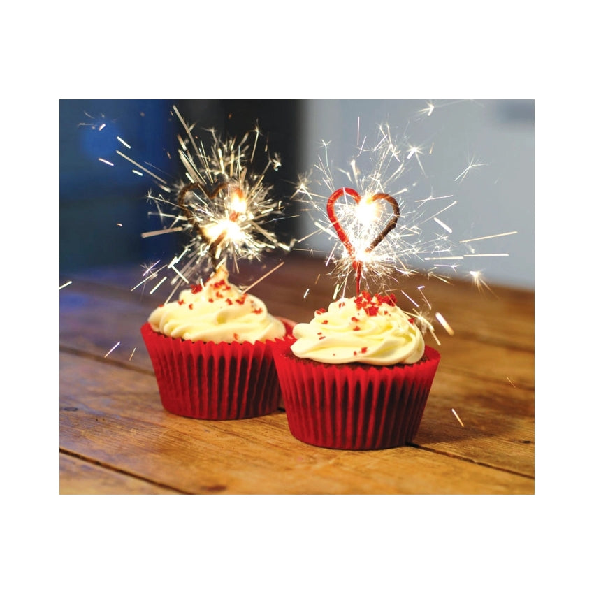 Mini Red Heart Sparkler Wands