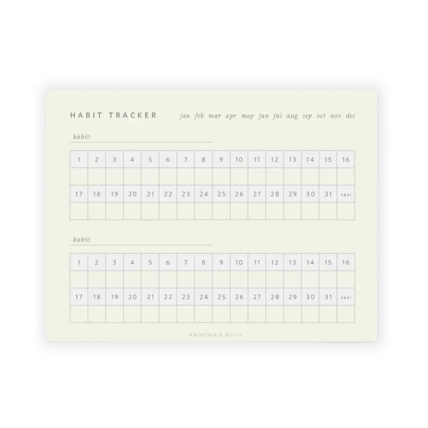 Monthly Habit Tracker Notepad