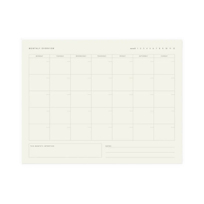 Monthly Overview Notepad