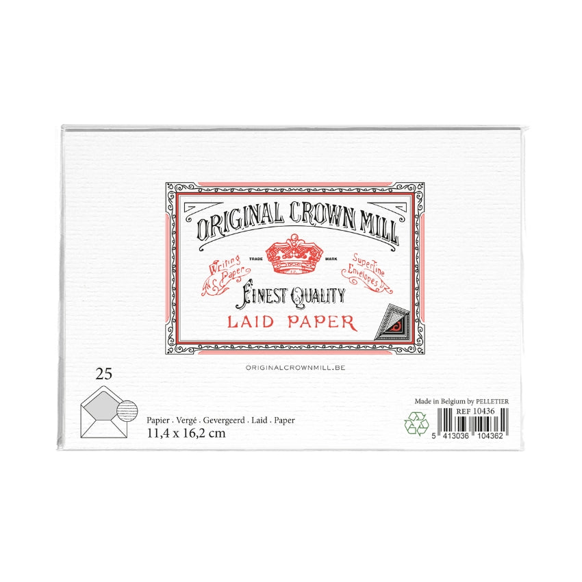 Original Crown Mill Classic Laid A5 Envelopes - White