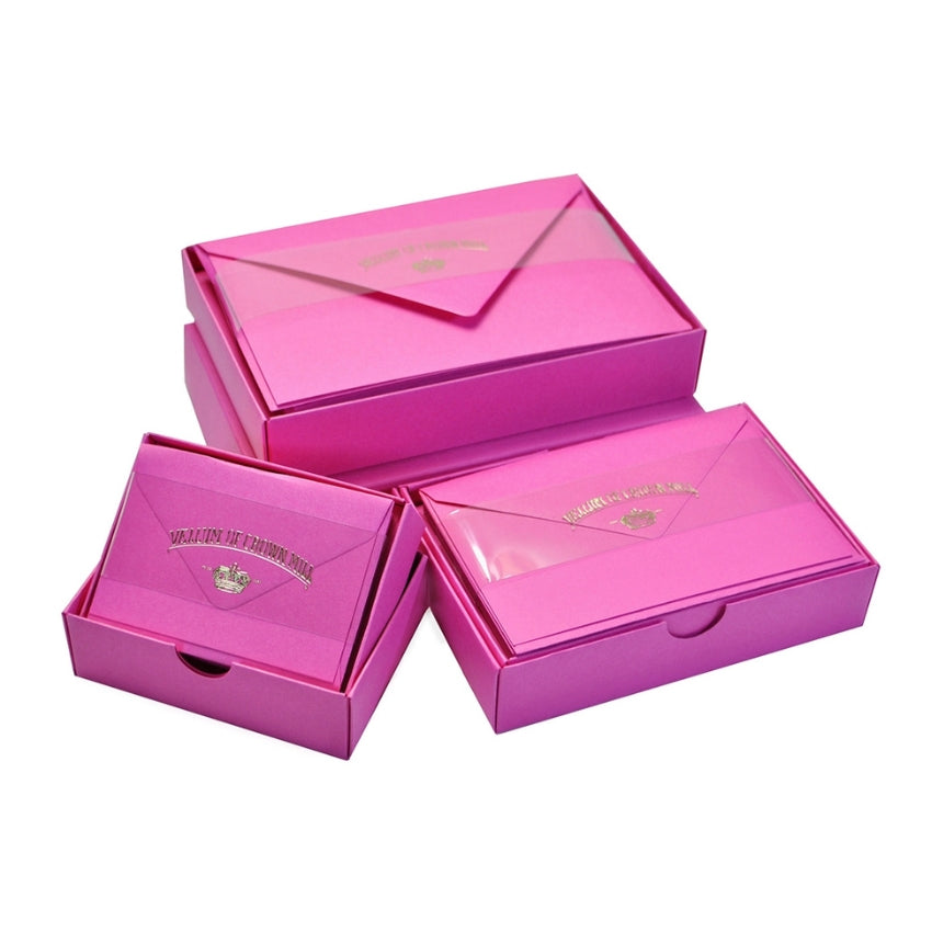 Original Crown Mill Large Vellum Note Card Boxed Set - Fuchsia
