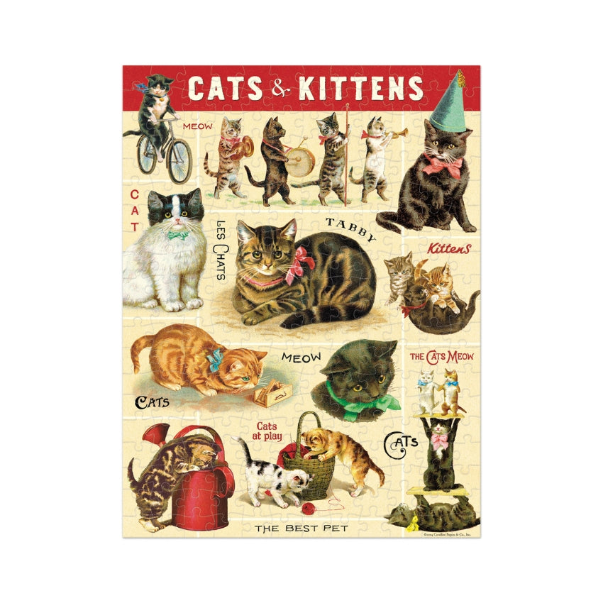 Vintage Cats 240 Piece Mini Puzzle - Cavallini & Co.