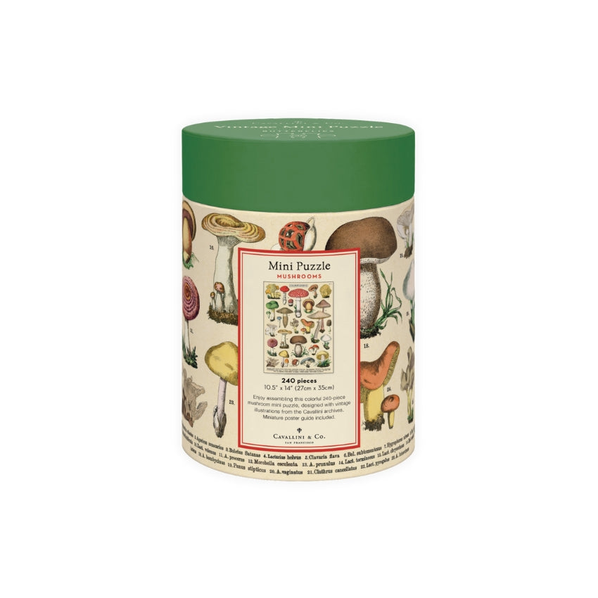 Mushroom 240 Piece Mini Puzzle - Cavallini & Co.
