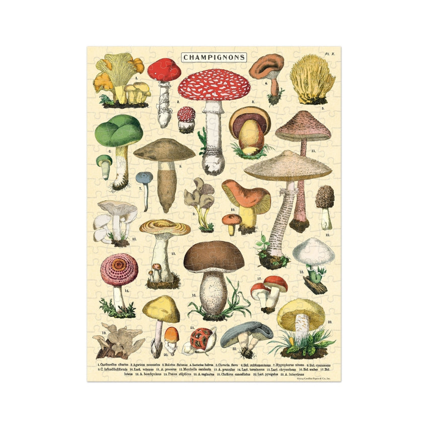 Mushroom 240 Piece Mini Puzzle - Cavallini & Co.