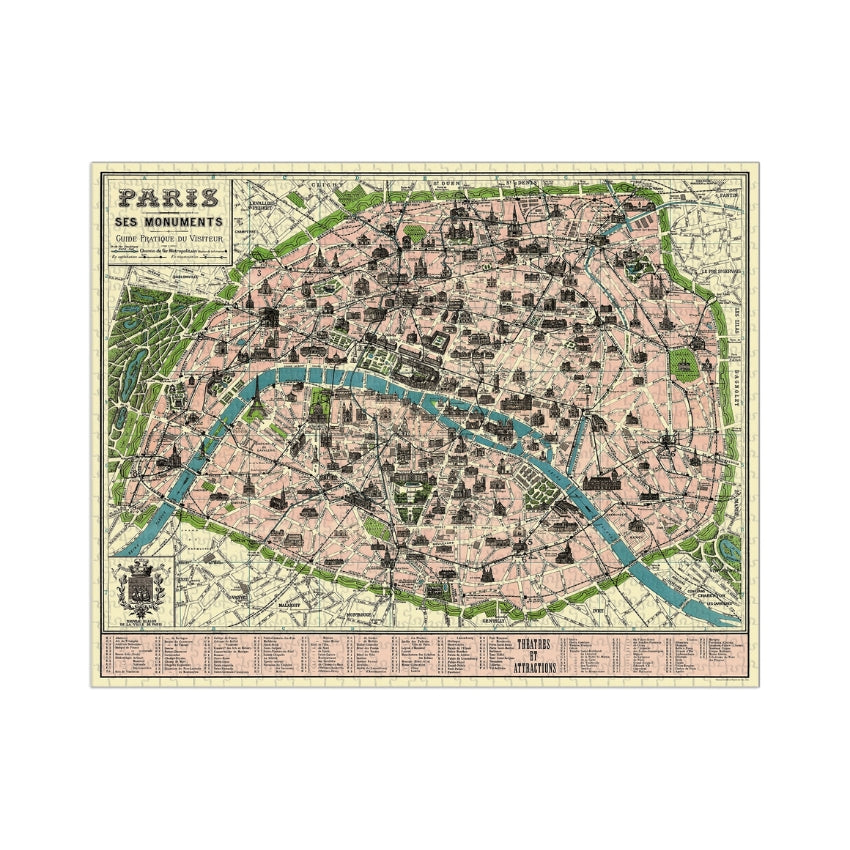 Map of Paris 1000 Piece Puzzle - Cavallini & Co.